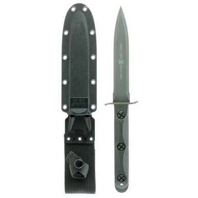 Ka-Bar EK44 Ek Model 4 6.63" Fixed Double Edge Spear Point Plain 1095 Cro-Van Blade FRN Black Handle
