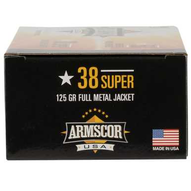 Armscor FAC38SUPER1N USA 38 Super 125 gr Full Metal Jacket 50 Per Box