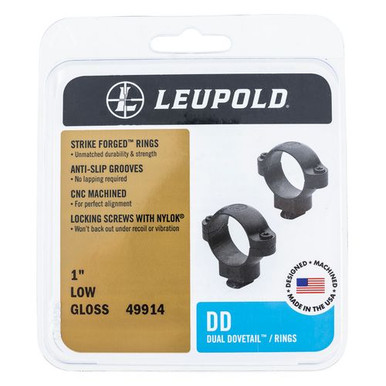 Leupold 49918 Dual Dovetail Scope Ring Set Dual Dovetail High 1" Matte Black Steel