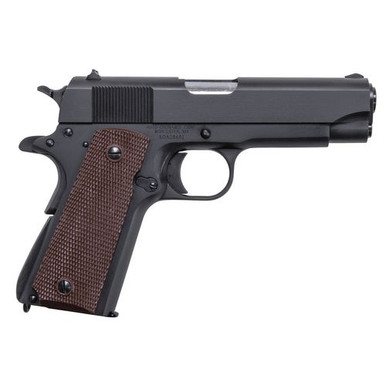 Auto-Ordnance 1911BKOC 1911-A1 Commander 45 ACP 4.25" 7+1 Matte Black Carbon Steel Frame & Slide Checkered Brown Polymer Grip
