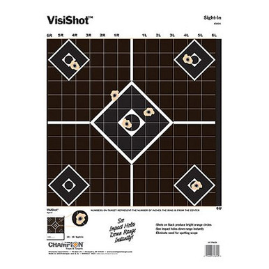 Champion Targets 45804 VisiShot Sight-In 5-Diamond Hanging Paper Target 13" x 18" 10 Per Pack