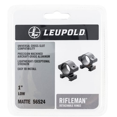 Leupold 55860 Rifleman Scope Ring Set Medium 1" Matte Black Aluminum
