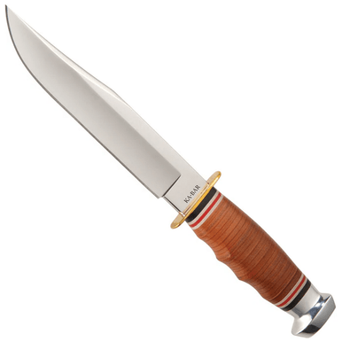 Ka-Bar 1236 Bowie 6.94" Fixed Clip Point Plain Polished 4116 SS Blade Knife