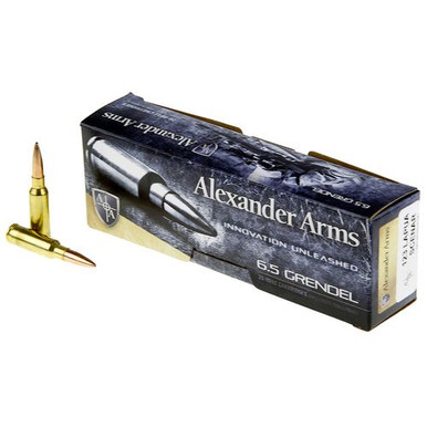 Alexander Arms AG123LSBOX Rifle Ammo  6.5 Grendel 123 gr Hollow Point Boat-Tail (HPBT) 20 Bx/ 10 Cs