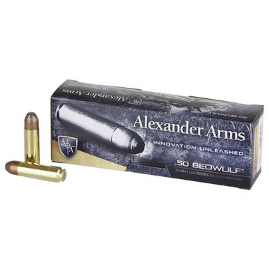 Alexander Arms AB400FPBOX Rifle Ammo  50 Beowulf 400 gr Flat Point (FP) 20 Bx/ 10 Cs