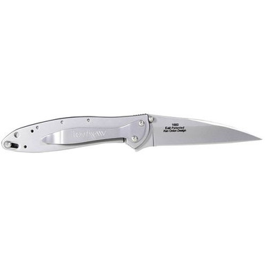 Kershaw 1660 Leek  3" Drop Point Plain Bead Blasted 14C28N Sandvik 410 Stainless Blead Blasted Handle Folding