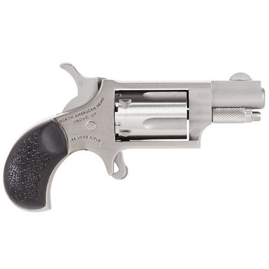 North American Arms 22LRGRCHS Mini-Revolver Carry Combo 22 LR 5rd 1.13" Overall Stainless Steel with Black Rubber Grip Includes Holster