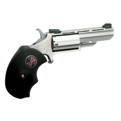 North American Arms BWM Black Widow  22 Mag 5rd 2" Overall Stainless Steel with Black Oversized Rubber Grip & Fixed Sights