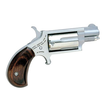 North American Arms 22MSC Mini-Revolver  22 LR,22 Mag 5rd 1.13" Overall Stainless Steel with Rosewood Birdshead Grip