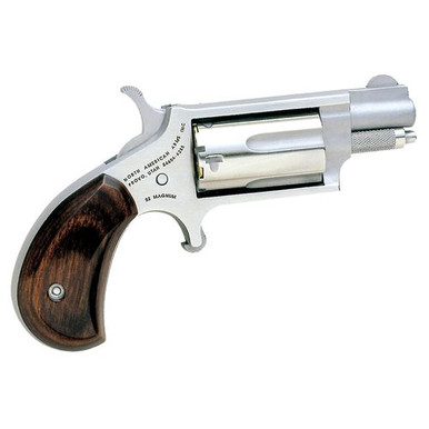 North American Arms 22MS Mini-Revolver *CA Compliant 22 Mag 5rd 1.13" Overall Stainless Steel with Rosewood Birdshead Grip