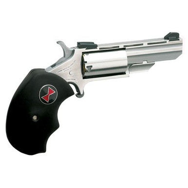 North American Arms BWC Black Widow  22 LR,22 Mag 5rd 2" Overall Stainless Steel with Black Oversized Rubber Grip & Fixed Sights