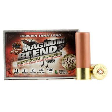 HEVI-Shot HS41255 Magnum Blend Turkey 12 Gauge 3" 2 oz 5,6,7 Shot 5 Bx