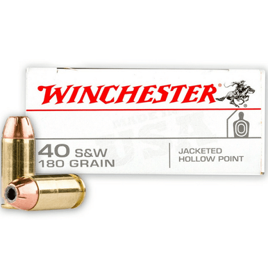 Winchester 40 S&W 180 gr Jacketed Hollow Point Handgun Ammo