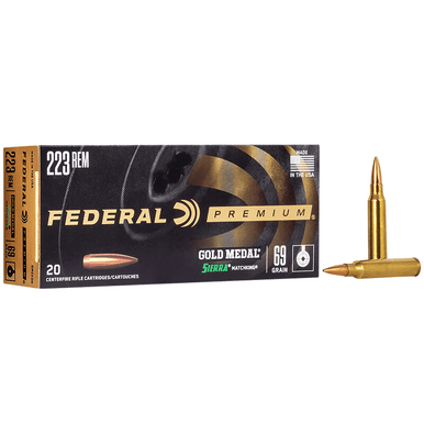 Federal Premium Gold Medal 223 Rem 69 gr  Sierra MatchKing BTHP Rifle Ammo