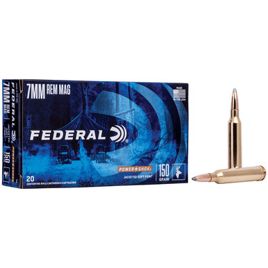 Federal 7RA Power-Shok 7mm Rem Mag 150 gr Jacketed Soft Point 20 Per Box