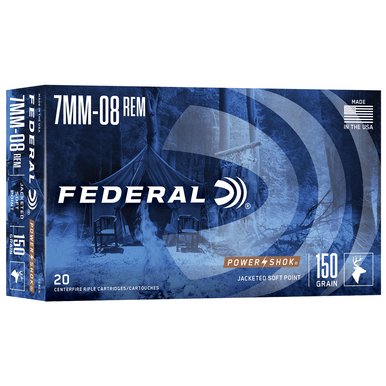 Federal 708CS Power-Shok 7mm-08 Rem 150 gr Jacketed Soft Point 20 Per Box