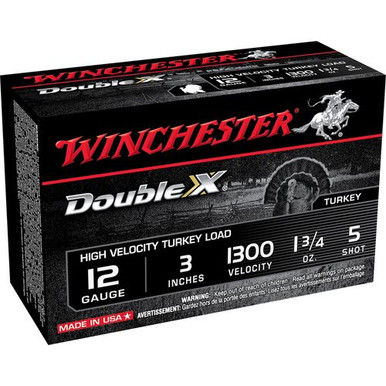 Winchester Ammo STH1235 Double X High Velocity Turkey 12 Gauge 3" 1 3/4 oz 5 Shot 10 Bx/ 10 Cs