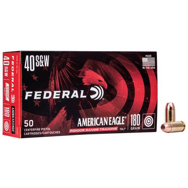 Federal AE40N1 American Eagle Indoor Range Training (IRT) 40 S&W 180 gr Total Metal Jacket (TMJ) 50 Bx/ 20 Cs