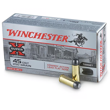 Winchester Ammo USA45CB Super-X Cowboy Action 45 Colt (LC) 250 gr Lead Flat Nose (LFN) 50 Bx