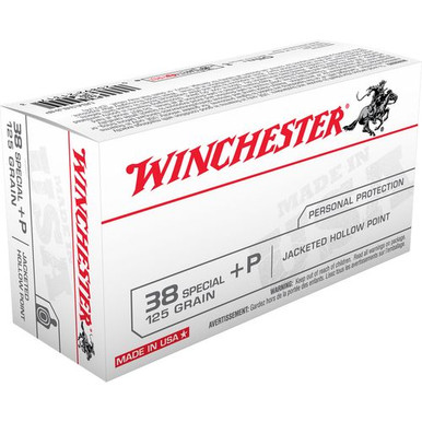 Winchester Ammo USA38JHP USA  38 Special +P 125 gr Jacketed Hollow Point (JHP) 50 Bx/10 Cs