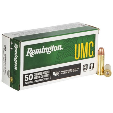 Remington Ammunition 23730 UMC  38 Special 130 gr Full Metal Jacket (FMJ) 50 Bx/ 10 Cs