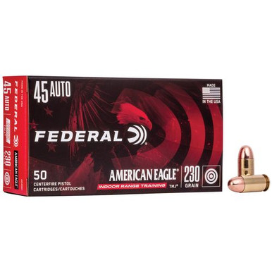 Federal AE45N1 American Eagle Indoor Range Training (IRT) 45 ACP 230 gr Total Metal Jacket (TMJ) 50 Bx/ 20 Cs