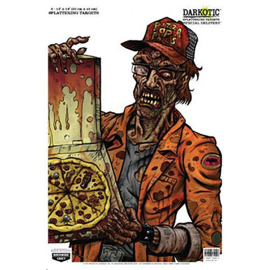 Birchwood Casey 35650 Darkotic  Zombie Pizza Delivery Hanging Paper Target 12" x 18" 8 Per Pack