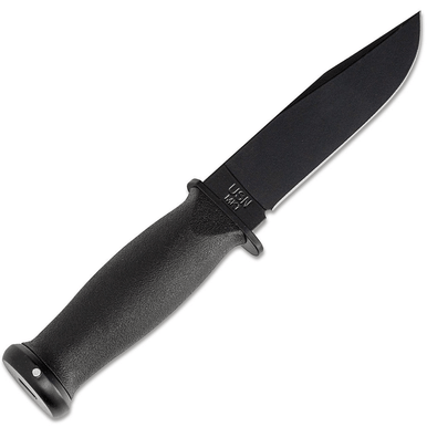 Ka-Bar 2221 Mark I  5.13" Fixed Clip Point Plain 1095 Cro-Van Blade Black Kraton G Handle