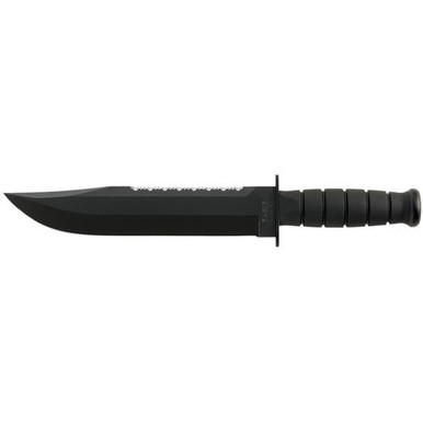 Ka-Bar 2211 Big Brother Kraton 9.38" Fixed Top Serrated/Bottom Straight Plain Black 1095 Cro-Van Blade Black Kraton G Handle
