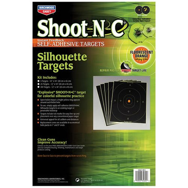 Birchwood Casey 34605 Shoot-N-C  Self-Adhesive Paper Silhouette Multi Color 5 Pack 12"x18"