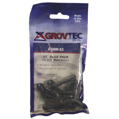 Grovtec US Inc GTHM51 Wood Screw Swivel Studs 0.75" 12-Pack Black