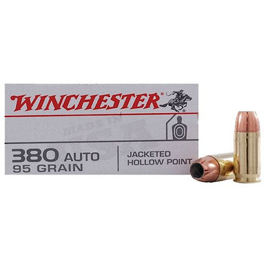 Winchester Ammo USA380JHP USA  380 ACP 95 gr Jacketed Hollow Point (JHP) 50 Bx/10 Cs
