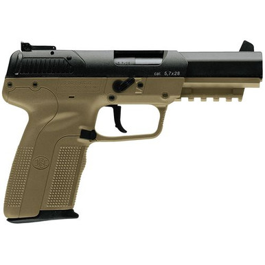 FN 3868929352 Five-seveN *CA Compliant 5.7x28mm 4.80" 10+1 Flat Dark Earth Black Steel Slide Flat Dark Earth Polymer Grip