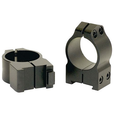 Warne 2BM Maxima Grooved Receiver Ring Set Dovetail CZ 550, Fixed 1" High Matte Black