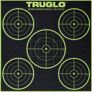 Truglo TG-11A6 Tru-See  Self-Adhesive Paper 5-Bullseye Black/Green 6 Per Pkg