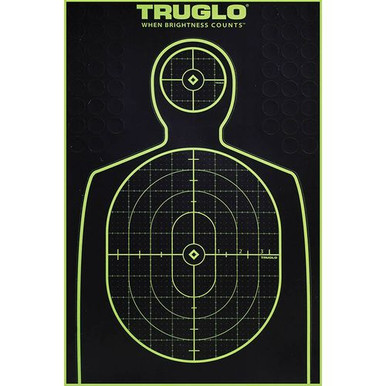 Truglo TG-13A6 Tru-See  Self-Adhesive Paper Silhouette Black/Green 6 Per Pkg