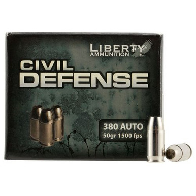 Liberty Ammunition Civil Defense  380 ACP 50 gr Hollow Point (HP) 20 Bx/ 10 Cs