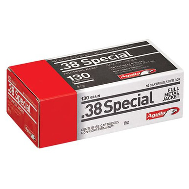 Aguila 1E382521 Pistol  38 Special 130 gr Full Metal Jacket (FMJ) 50 Bx/ 20 Cs