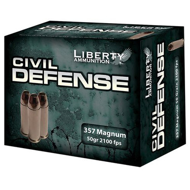 Liberty Ammunition LACD357030 Civil Defense  357 Mag 50 gr Hollow Point (HP) 20 Bx/ 50 Cs