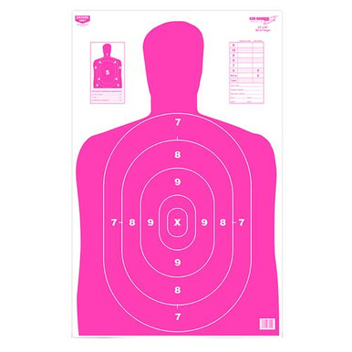 Birchwood Casey 37039 EZE-Scorer BC-27 Silhouette Paper Target 23" x 35" 5 Per Pack Pink