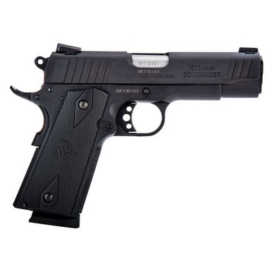 Taurus 1-191101COM 1911 Commander 45 ACP 4.20" 8+1 Matte Black Steel Frame & Slide Checkered Black Polymer Grip
