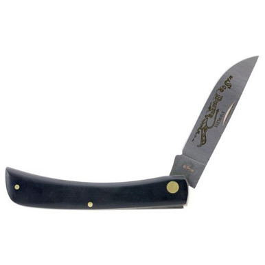 Case 00092 Sod Buster  3.70" Folding Skinner Plain Tru-Sharp SS Blade Smooth Black Synthetic Handle