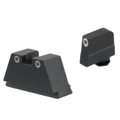 AmeriGlo GL349 Tall Suppressor Height Sight 3XL Tritium Green with White Outline Front & Rear Black Frame for Most Glock Gen1-5 (Except for 42,43)