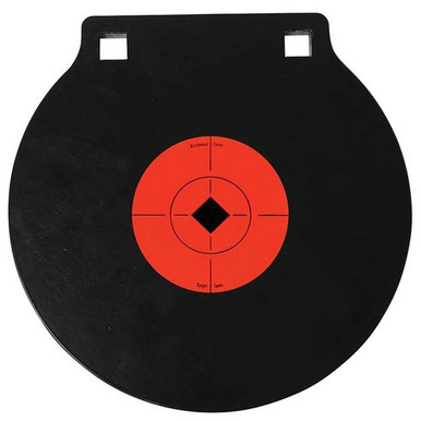Birchwood Casey 47604 World of Targets Double Hole Black Gong w/Orange Target AR500 Steel