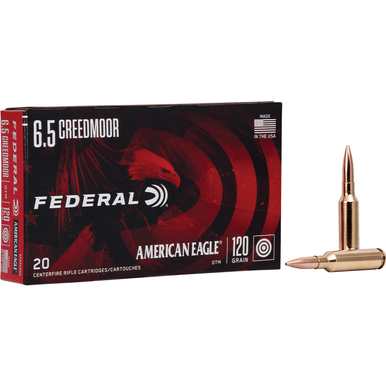 Federal AE65CRD2 American Eagle  6.5 Creedmoor 120 gr Open Tip Match (OTM) 20 Bx/ 10 Cs