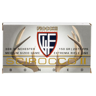Fiocchi 308SCA Extrema  308 Win 150 gr Swift Scirocco II Boat-Tail Spitzer 20 Bx/ 10 Cs