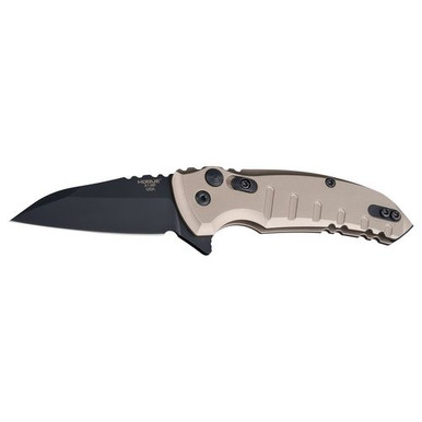 Hogue 24167 X1 MicroFlip 2.75" Folding Wharncliffe Plain Black Cerakote CPM 154 SS Blade Flat Dark Earth Anodized Aluminum Handle