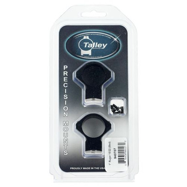 Talley 940707 Light Weight Ring/Base Combo Medium 2-Piece Base/Rings For Ruger 10/22 Black Matte Anodized Finish 1" Diameter