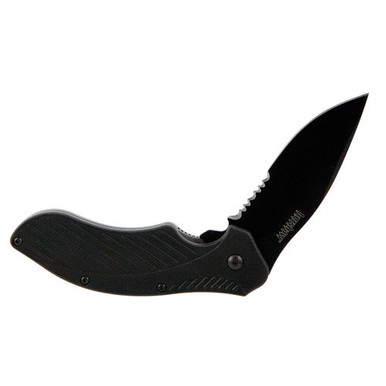 Kershaw 1605CKTST Clash  3.10" Drop Point Part Serrated Black Oxide 8Cr13MoV SS FRN Black Handle Folding