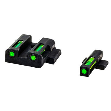 HiViz MPSN321 LiteWave H3 Set 3-Dot Tritium with LitePipe Technology Green Front & Rear Black Frame for S&W M&P Shield